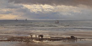 Kelp Toplayıcılar - Gri Bir Sabah, 1874 by Henry Moore
